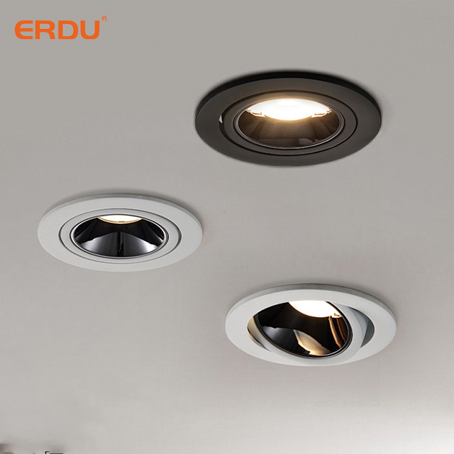 5W 7W Modern Aluminum Home Office Ceiling Embedded Focus Adjustable Narrow Beam Angle Recessed Cob Led Spotlight Warm White