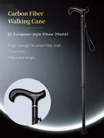 Canne de marche légère en fibre de carbone OKHEALING, 2 sections, noire, avec embout en caoutchouc durable et système de verrouillage pour la mobilité quotidienne