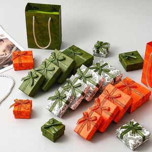 Custom Logo Paper Cardboard Jewelry Packaging <b>Gift</b> <b>Box</b> with Ribbon for Necklace <b>Earring</b> Ring Bracelet Accessories - Product Image 3