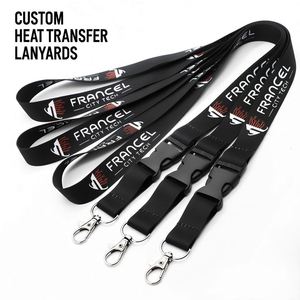 Corporate Gift Custom Office Event Eco-Friendly 2cm Wide Polyester Lanyards Thermal Transfer Printing Detachable Breakaway Neck - Product Image 1