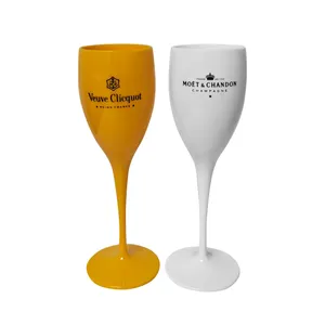 Yeniden kullanılabilir plastik kızartma şampanya Glassicware düğün partileri sapsız şarap kadehi şampanya flüt kadehler