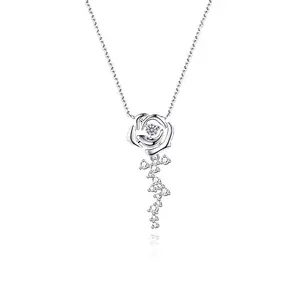 跨界新款S925纯银小王子玫瑰项链女性法国轻奢华锁骨链