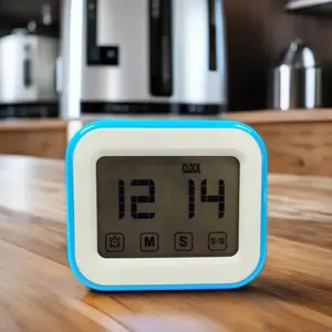带闹钟功能和触摸屏按钮的数字发光二极管定时器环保塑料厨房配件新颖设计