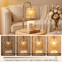 Lampe chauffe-bougie 2 en 1 à intensité variable avec minuterie et hauteur réglable pour bougies parfumées
