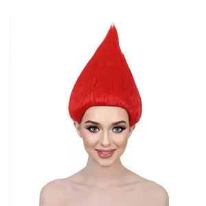<span class=keywords><strong>Peluca</strong></span> y tocado de cosplay de <span class=keywords><strong>Trolls</strong></span>, en forma de lágrima, resistente a altas temperaturas, semimanual, venta al por mayor en stock - Product Image 3