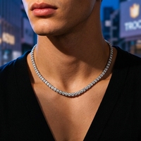 Collier tennis en acier inoxydable 316L, entièrement serti de zircons, chaîne hip-hop à maillons géométriques, bijou pour usage quotidien