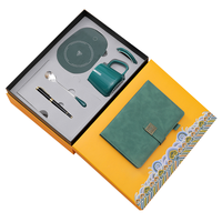 Neue Vintage Geschenksets aus China mit individuellem Wärmebecher, Notizbuch aus Leder mit geprägtem Logo und Metallstift im Geschenkkarton für Firmenpräsente