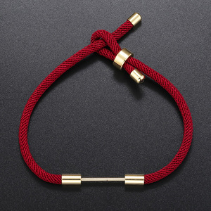 Componentes para Pulseras de Cuerda Roja, Deslizador Cilíndrico de Oro de 18K, Base para Pulseras, Accesorios para Fabricación de Joyería DIY - Product Image 1