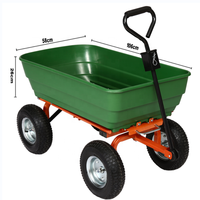 Jindeshun – chariot de décharge de jardin robuste en acier, avec trémie en plastique