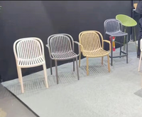 Ensemble table et chaise en plastique pour extérieur jardin maison pour restaurant, ensemble table et chaise en plastique pour restaurant avec accoudoir