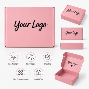 กล่องไปรษณีย์พับได้สีชมพูด้าน พิมพ์ลายตามสั่ง ขายส่งจากโรงงาน หลายขนาด กล่องกระดาษลูกฟูกสำหรับจัดส่ง รีไซเคิลได้ พิมพ์โลโก้ตามสั่ง - Product Image 3