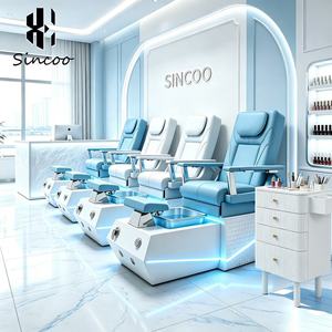 Nuevo Sillón de Pedicura para Salón de Belleza con Hidromasaje Multifuncional Ajustable de Fibra de Carbono, con Masaje Corporal Completo y Drenaje - Product Image 1