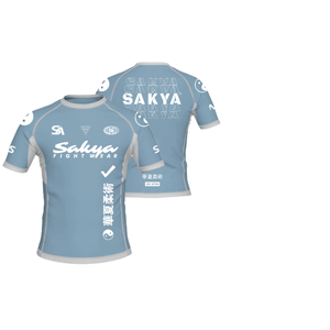 เสื้อรัดกล้ามเนื้อ MMA แบบขายส่งสำหรับผู้ชาย น้ำหนักเบา ยืดหยุ่นได้ ผลิตจากผ้าสแปนเด็กซ์และโพลีเอสเตอร์ เหมาะสำหรับฝึกซ้อมยิวยิตสู รับสกรีนโลโก้ด้วยเทคนิค Sublimation - Product Image 2