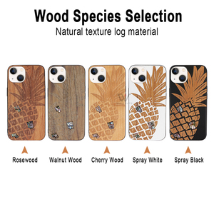 Ốp Gỗ Khung Nhựa TPU PC Ốp Điện Thoại Thông Minh Vỏ Sò Ốp Điện Thoại - Product Image 2