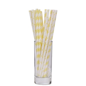 Paper Straw 216mm Disposable Biodegradable Striped For Party Beverage Use - Product Image 3