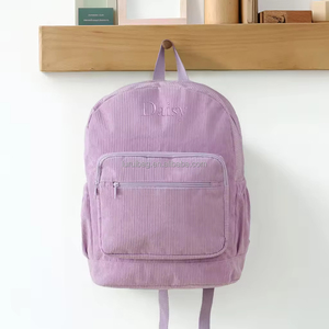 <span class=keywords><strong>Sac</strong></span> <span class=keywords><strong>à</strong></span> <span class=keywords><strong>dos</strong></span> en velours côtelé personnalisé brodé sur mesure pour étudiants, idéal pour l'école et l'usage quotidien (vente en gros) - Product Image 4