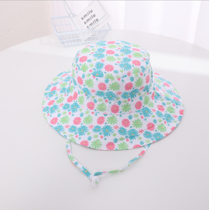 Protezione solare modelli stampati cappello per bambini bambini ragazzi ragazze a tesa larga cappello da gioco estivo in cotone cappello a secchiello per bambini con sottogola - Product Image 5