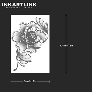 Autocollant de <span class=keywords><strong>tatouage</strong></span> semi-permanent personnalisé en gros, motif pivoine, style néo-traditionnel, à base de plantes, tenue 15 jours, pour bras et <span class=keywords><strong>épaule</strong></span> - Product Image 3