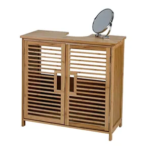 Bathroom Toilet Storage Free-standing Organisation Furniture Bamboo Under Sink Cabinet