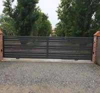 Puerta Corredera Moderna de Aluminio Prima, Panel de Rejilla Cuadrada Cortada con Láser, Rejilla Completa para Patio, Entrada Principal