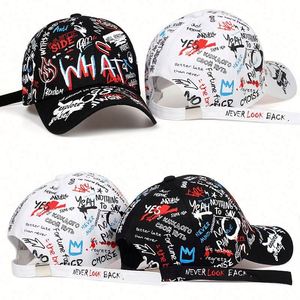 Casquettes de baseball imprimées stylées en gros – Casquettes structurées à 6 panneaux style graffiti, directement de l'usine - Product Image 1