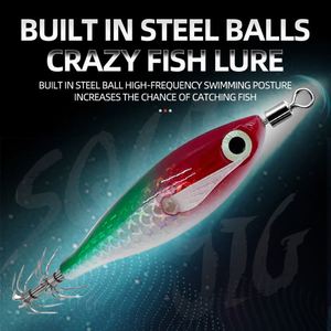 Topline Glow Squid Jig Hook Appât <span class=keywords><strong>de</strong></span> pêche en eau salée, appât artificiel en forme d'œuf, crevettes en bois, leurres <span class=keywords><strong>de</strong></span> pêche en mer, poulpe, <span class=keywords><strong>seiche</strong></span>, calmar - Product Image 2
