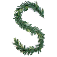 Buatan tangan Norfolk pinus campuran PE Garland Swag Natal karangan bunga Kranz Ghirlande Cypress Faux dekorasi untuk belanja mall