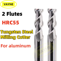 Cortador de Metal HSS de alta precisión de 14-20mm, herramienta de fresado de aleación de aluminio de 2 flautas, enrutador de broca de asiento clave, 1 Uds., fresas de extremo de alto HRC55