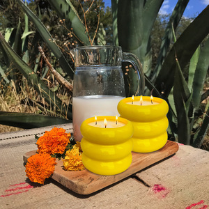 LANJO 3 <b>Wick</b> Large Colorful Ceramic Scented <b>Candle</b>, Premium Aromatherapy Ambience <b>Candle</b> for Home & Gifting - Product Image 1