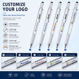 Stylo multifonction 6-en-1 le plus vendu avec logo imprimé, stylet, outil multifonction, stylo bille multifonction, cadeaux - Product Image 3