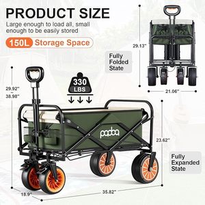 PAOBA Duty carrelli elettrici da spiaggia carrelli da pesca pieghevole carro con freno carrello carrello per il campeggio ETC001 - Product Image 2