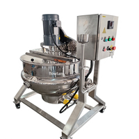 Marmite industrielle automatique à double enveloppe avec agitateur, 300-500 litres, qualité alimentaire, pour cuisson vapeur de confitures et bonbons