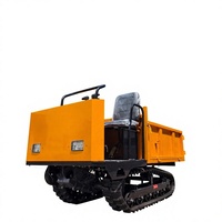 OKEMAN Dumper chenillé hydraulique tout-terrain, moteur essence, transporteur sur chenilles, 2 tonnes, robuste, pour usage agricole, pompe à moteur haute performance