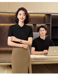 เสื้อโปโลแขนสั้นสีเขียวอ่อนสำหรับผู้ชาย ดีไซน์กระดุมสีพื้น ความยาวปกติ สไตล์ลำลองสมาร์ท ผ้าทอระบายอากาศได้ดี - Product Image 2
