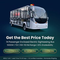 Bus Wisata Listrik 17 Penumpang Nol Emisi Kendaraan Tertutup 5000W 72V Baterai Lithium Motor AC Penggerak Roda Belakang