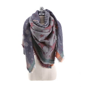Elegante Chal de Lana Multicolor para Invierno, Bufanda Pashmina con Tejido Jacquard de Marca Popular - Product Image 4