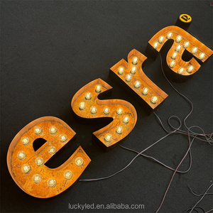 Lampadina in materiale di vetro con lettere luminose 3D per interni all'aperto <span class=keywords><strong>Vintage</strong></span> negozio arrugginito ufficio caffetteria - Product Image 5