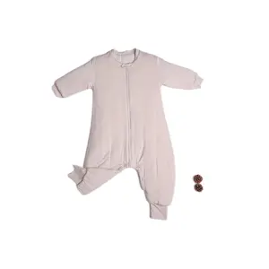 OEM High Quality Baby Romper Solid Color Organic Onesie Rompers Baby Sleeping Bag with Legs Breathable Cotton Toddler Sleep Sack