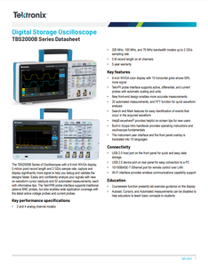 Oscilloscope numérique TTLTES Tektronix TBS2072B/TBS2102B/TBS2202B, bande passante 70-200 MHz, 2 canaux, fréquence d'échantillonnage 2 GSa/s - Product Image 4