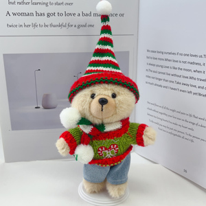 <span class=keywords><strong>Muñeca</strong></span> de Peluche a Rayas de 17 cm, <span class=keywords><strong>Ropa</strong></span> de Poliéster y Suéter con Gorro, Accesorios de <span class=keywords><strong>Ropa</strong></span> para Bebés - Product Image 6