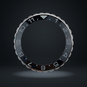 Montre 007 38 mm à double fuseau horaire noire avec insert de lunette en céramique luminescent vert et fonction inclinée - Product Image 2