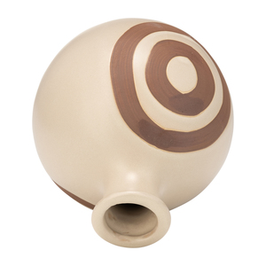 Vaso in ceramica con design astratto a forma di bersaglio marrone per l'arredamento del soggiorno - Product Image 6