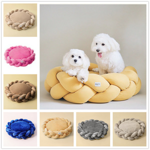 Kinghon OEM Mehrfarbiges Luxus Hunde Bett Handgefertigt aus Weichem Samt mit Abnehmbarem Bezug, Rundes Hunde Sofa - Product Image 2