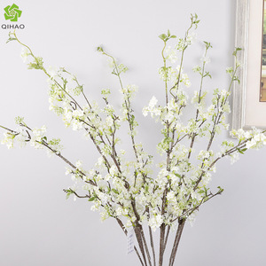 Flores Artificiales de Cerezo QIHAO, Color Rosa Blanco, Espiral, Plástico, Seda, Alta Simulación, Decoración para el Hogar, Primavera - Product Image 2