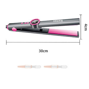 Plancha de Pelo Kemei de 30 cm con Pantalla Digital y Función Iónica para Mujer, Color Gris - Product Image 1