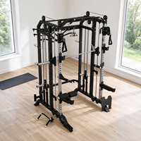 Machine Smith multifonctionnelle avec cage de musculation intégrée, crossover par câble, lat pulldown, développateur de jambes, structure en acier massif pour salle de sport