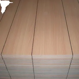 杨木材料松木贴面V U W开槽胶合板建筑装饰户外用开槽胶合板