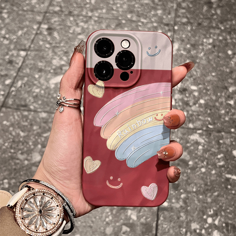 Rainbow Smile [Burgundy Pleated Shell]