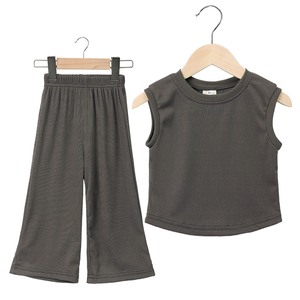 Set di <span class=keywords><strong>Abbigliamento</strong></span> Personalizzato per Ragazze, Completo Estivo Senza Maniche in Poliestere, Outfit in Due Pezzi per Bambine, Vendita all'Ingrosso di <span class=keywords><strong>Abbigliamento</strong></span> per Bambini - Product Image 6