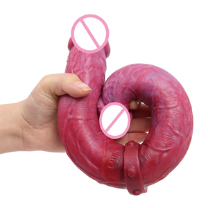 Dildo double tête, gros dildo <span class=keywords><strong>pour</strong></span> femmes, pénis factice surdimensionné et épais, utilisable des deux côtés, jouets sexuels lesbiens, produits de jeux <span class=keywords><strong>pour</strong></span> adultes - Product Image 2